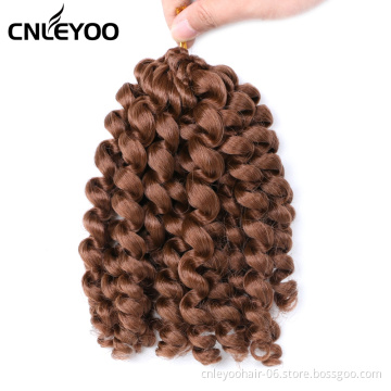 10 Inch Brown Wand Curl Crochet Hair 22 Strands Short Jamaica Bounce Crochet Braids For Women